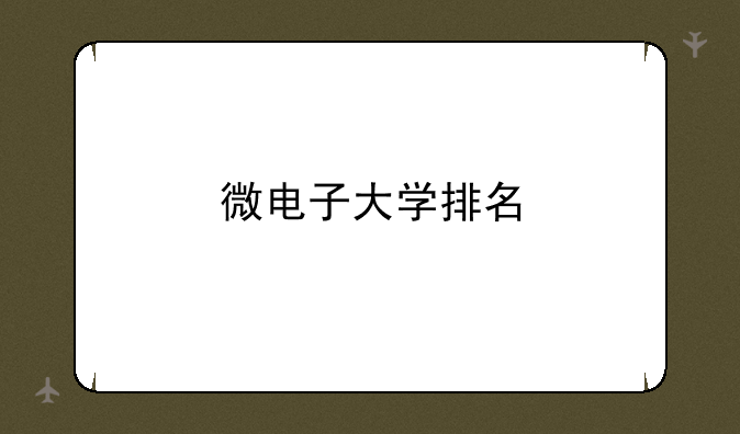 微电子大学排名