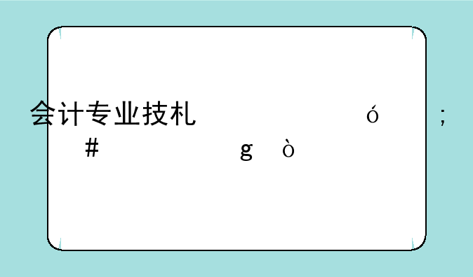 会计专业技术资格怎么填写？