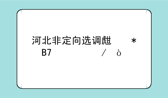 河北非定向选调生报名流程？