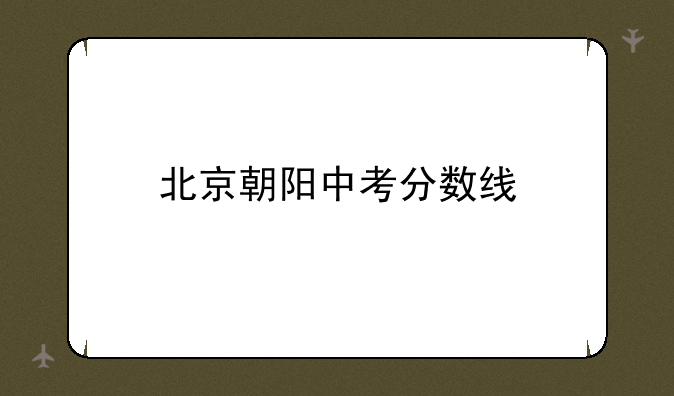 北京朝阳中考分数线