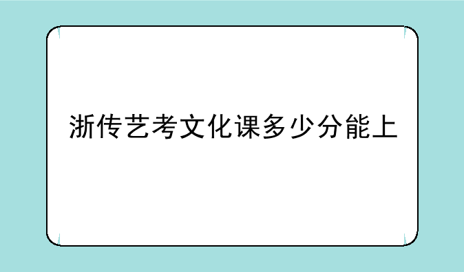 浙传艺考文化课多少分能上