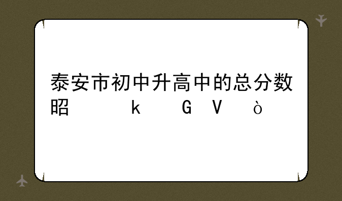 泰安市初中升高中的总分数是多少啊？
